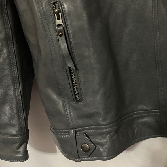 EAST INDIA LEATHER CO WO SIZE XL GRAY Leather Jacket with Zipper Details EUC - Picture 9 of 11